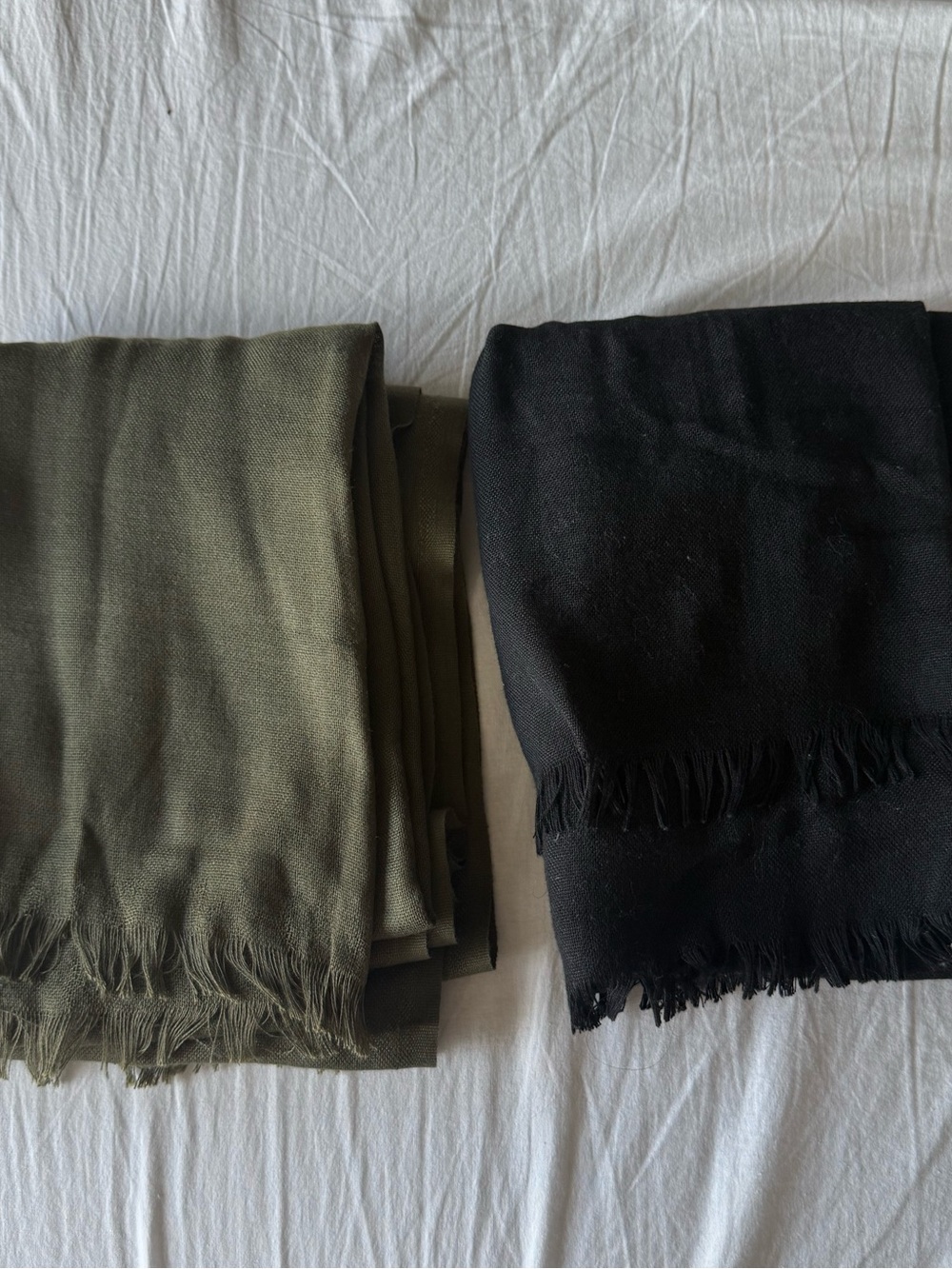 Olive Green and Black scarves hijabs shawls - Picture 3 of 5